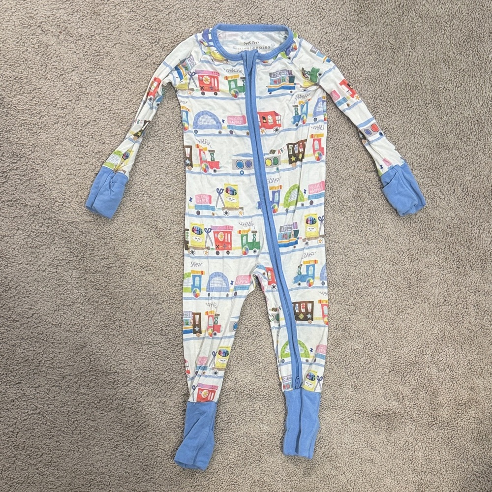 Colorful Train Print Kids One Piece